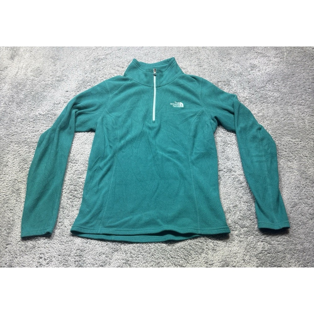 The North Face Pullover Womens S Green‎ Glacier Fleece 1/4 Zip Sweatshirt A7YP